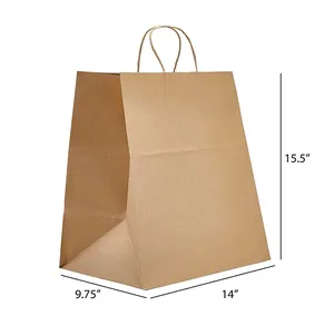 Extra large paper bags shopping gift bag logo printing kraft bag with twisted handle