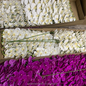 Orquídeas artificiales <span class=keywords><strong>de</strong></span> látex con 9 cabezales, orquídeas, flores decorativas, QSLH-CF093 - Product Image 2