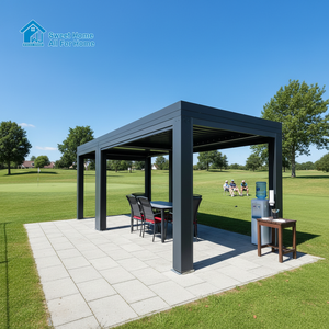 Pérgola Bioclimática de Aluminio Extruido Sweet Home 4x4 con Techo de Láminas Motorizado y Retráctil, Toldo Independiente <span class=keywords><strong>para</strong></span> Patio Exterior - Product Image 4