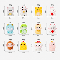 Lot de 12 mini figurines en résine du zodiaque chinois pour le Nouvel An chinois, micro-paysages, maisons de poupées, décoration intérieure, artisanat DIY