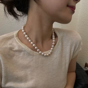 Collier de perles d'eau douce de haute qualité pour femmes, grande perle Edison brillante, polyvalent, cadeau Qixi - Product Image 2
