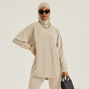 Completo sportivo da donna musulmano 3 pezzi abbigliamento sportivo modesto sportivo a manica lunga girocollo t-shirt Yoga da palestra - Product Image 5