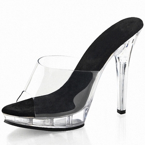 Sandali da Donna con Tacco Alto 13cm, Scarpe Eleganti per Feste e Pole Dance, Modelli Trasparenti con Cristalli - Product Image 5