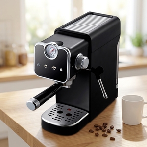 Machine à expresso semi-automatique professionnelle noire avec manomètre de pré-infusion et commande tactile – Offre spéciale Europe - Product Image 3