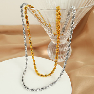 Collar trenzado de estilo europeo americano para mujer, cadena de clavícula de aleación de zinc, accesorio de fiesta, venta al por mayor - Product Image 1