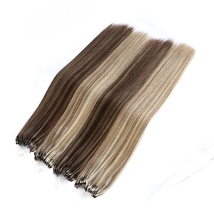 <span class=keywords><strong>Extensions</strong></span> de cheveux micro anneaux de qualité supérieure, micro boucles, 100% cheveux vierges russes naturels - Product Image 4