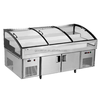 Réfrigérateur-congélateur commercial XUECUN BT-B/D-1.8/2.0/2.5 avec table de présentation incurvée pour équipement de cuisine