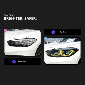 <span class=keywords><strong>Fari</strong></span> HETOP <span class=keywords><strong>F20</strong></span> 2015-2018 Bicolore Serie 1 120i 118i Stile IKON Lente Lampada Aggiornata LED Giallo Bianco Plug and Play per <span class=keywords><strong>BMW</strong></span> - Product Image 2