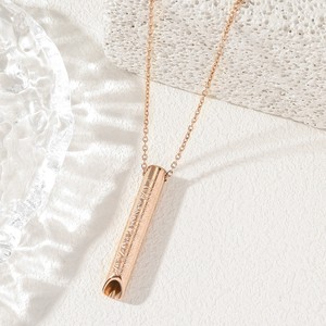 Colliers pendentifs en acier inoxydable pour musulmans, avec <span class=keywords><strong>sifflet</strong></span> anti-stress et méditation pleine conscience, motif Ayatul Kursi arabe, 2026 - Product Image 4