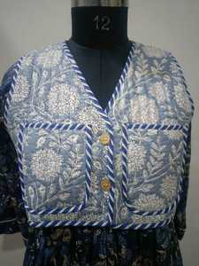 Haute qualité coton Double couche tissu femmes robe avec vestes courtes pour le bureau et vêtements décontractés de l'Inde exportation - Product Image 4