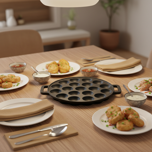 Sartén de Hierro Fundido para Cocinar Bolas de <span class=keywords><strong>Pulpo</strong></span>, Antiadherente, con 19 Orificios Poco Profundos, Precurado con Aceite, con Asas, <span class=keywords><strong>Precio</strong></span> al por Mayor - Product Image 2