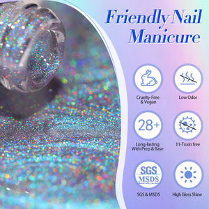 BORN PRETTY Vernis à ongles gel holographique laser œil de chat 10 ml, vernis gel UV professionnel à effet pailleté, à retirer par trempage, pour salon - Product Image 2