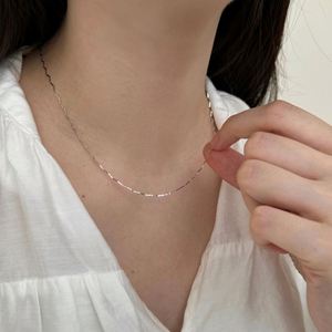 ผู้จัดจำหน่ายเครื่องประดับ Dylam Charm เงินแท้ 925 ชุบโรเดียม ทอง 18K สร้อยคอแบบโซ่ลายไม้ไผ่สำหรับผู้หญิง - Product Image 3