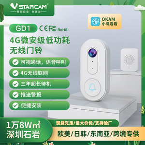 Wireless Video Doorbell With Built In Antenna Cloud Storage Home <b>Security</b> Alarm For Indoor Outdoor Use - Product Image 3