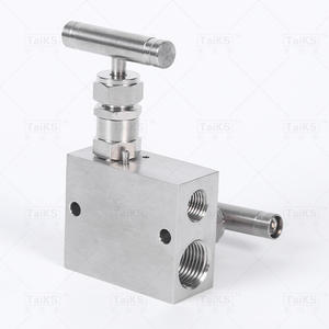 Collecteurs intégrés haute pression à deux vannes avec trous de montage à filetage interne et structure d'aiguille à huile manuelle pour commande manuelle - Product Image 1