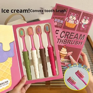 4-Pack Gift Box Soft Bristle Adult <strong>Toothbrush</strong> Wide Head Convex for Gum Care Small Head Cleaning for Household Couple <strong>Frozen</strong> - Product Image 1