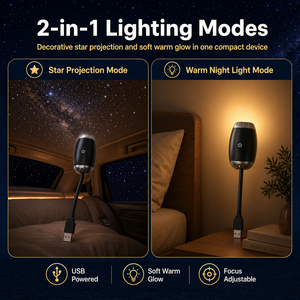 Mini projecteur d'étoiles USB pour voiture et chambre, lampe de projection HD du ciel nocturne pour une ambiance romantique, décoration de plafond de chambre - Product Image 2