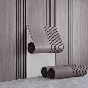 Panneau mural 3D imitation bois autocollant, design à lattes en relief, géométrique, imperméable, décoration pour mur de télévision, salon, divertissement - Product Image 1