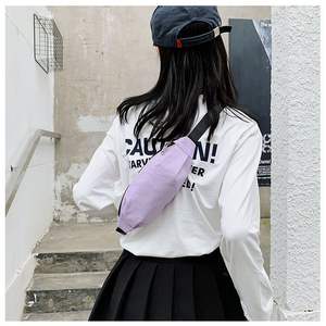 Riñonera de lona minimalista Harajuku de Color caramelo para mujeres jóvenes al aire libre, bandolera de un solo hombro, riñonera bonita para niñas - Product Image 4