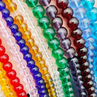 Cuentas Redondas de Cristal Transparente de Color Rojo Granate de 4 mm, 6 mm y 8 mm, Cuentas de Cristal Coloridas de Moda al por Mayor, Accesorios de Joyería de Fujian