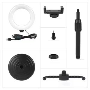 Soporte Circular para Teléfono de Escritorio con Luz de Relleno para Transmisión en Vivo con Soporte de Mano Doble, Precio de Mayoreo del Fabricante - Product Image 4