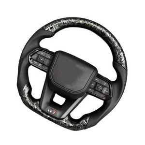 Volant de style sport en fibre de carbone et cuir personnalisé pour Yo Ta Alp ha Rd 2014 Land Cruiser Prado - Product Image 3