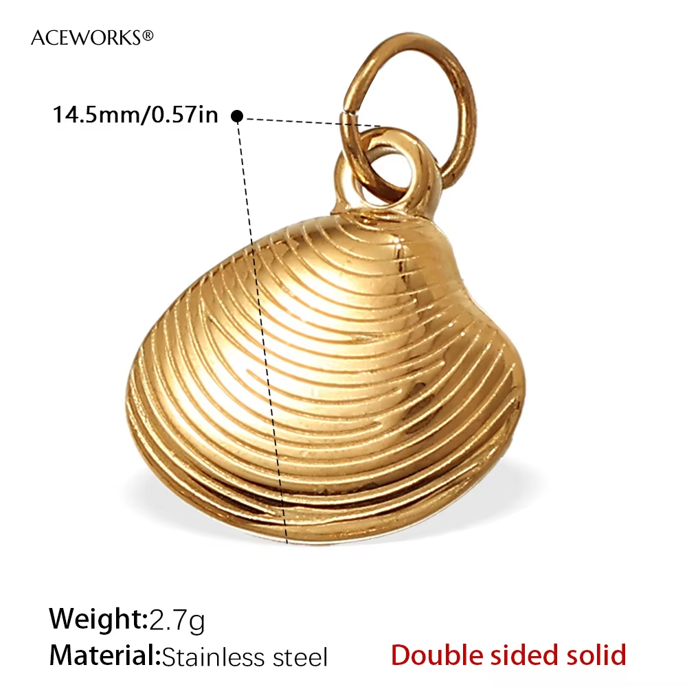 Pj462g double-sided Shell charm