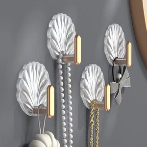 Acrylic Transparent <b>Hook</b> Strong Adhesive Kitchen Living Room Bathroom Wall Multifunctional Towe Key Clothes Hats Storage - Product Image 2