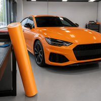 Film de protection de peinture auto-cicatrisant PPF couleur orange McLaren avec logo personnalisé pour voitures de sport de luxe – Vente en gros