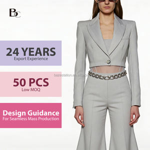 3D Nakışlı Çentikli Yaka Nefes Alabilen Kumaştan Kadın Fitilli Ceketini Deneyin - Product Image 2