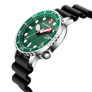 Montre à quartz pour homme Benewave, alliage, silicone, résistante à l'eau 30M, style sport et loisirs, verte, pour un look décontracté et tendance - Product Image 6