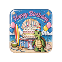 Aimant de réfrigérateur en époxy Tortue de plage, thème Océan et Surf, Décoration de cuisine, Cadeau