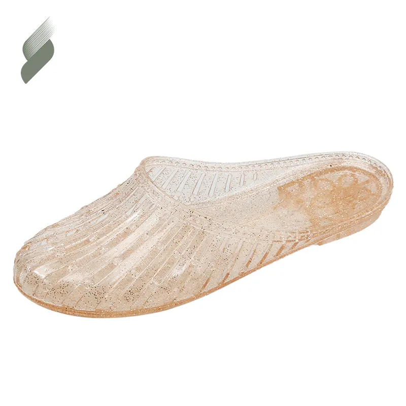 Slippers Summer Beach Spring Pvc plastic Clear Closed Toe Sandals Slippers For Women Jelly Shoes