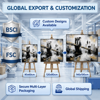 Peinture à l'huile sur toile de paysage de la Pont de Brooklyn, faite à la main, de haute qualité, moderne, représentant un bâtiment urbain, pour la décoration murale de la pièce