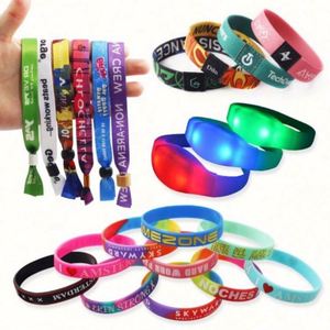 Pulsera de Tela de Satén Promocional con Logotipo Personalizado para Conciertos y Eventos Festivos - Product Image 4
