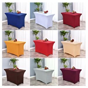 Mantel de mesa ajustable de poliéster y spandex con logo impreso por sublimación personalizado para ferias comerciales AI-MICH - Product Image 6