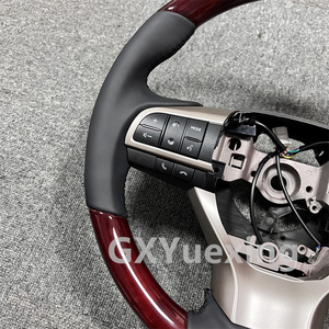 <span class=keywords><strong>Volante</strong></span> de Cuero y Madera de Durazno Rojo para <span class=keywords><strong>Toyota</strong></span> Camry, Corolla, Rav4, Prius, Yaris, 4Runner, Alphard, LEXUS LX570, LX470, GX460 - Product Image 2
