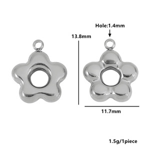 Dijes de estrella y flor de acero inoxidable para la fabricación de joyería DIY, accesorios de colgante unisex, venta al por mayor, origen Yiwu - Product Image 3