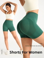 Shorts de sport premium pour femme, taille haute, longueur mi-cuisse (3 pouces), sans coutures, effet push-up, séchage rapide, respirants, pour le fitness