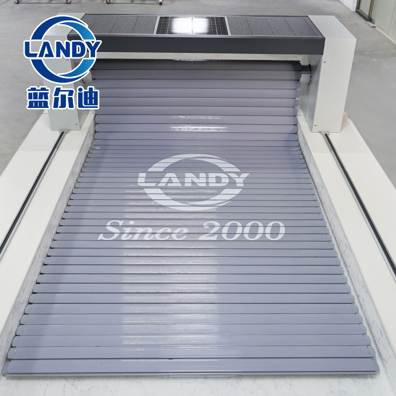 Gray Pool Cover Roller