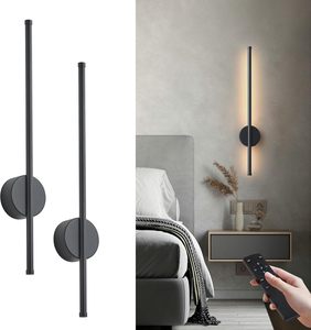 Battery-Powered Dimmable LED Wall Lamp Remote Control Warm White Iron ABS Construction Modern Minimalist Design for Bedroom - Product Image 1