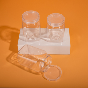 批发新设计方形食品容器蜂蜜塑料罐透明储物瓶定制带盖标签 - Product Image 6