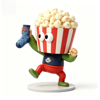 Figurine de personnage en PVC personnalisée, écologique et mignonne, en forme de bonhomme de pop-corn, jouet d'art créatif et de collection, idéale pour décorer les fêtes et comme cadeau promotionnel.