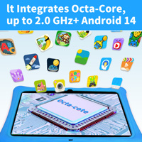 Tablet Infantil A523 de 10.1 Pulgadas con Pantalla IPS para el Cuidado de la Vista, 3GB de RAM, 64GB de ROM, Wifi 6, Tablet Android con Funda Protectora de Silicona Educativa Allwinner