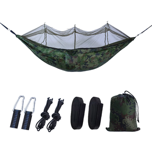 Factory Wholesale 210T Nylon Camping <strong>Hammock</strong> with Mosquito <strong>Net</strong> Parachute Camouflage Design for Traveling - Product Image 2