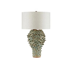 Sage Green Gourd-Shaped Ceramic <b>Table</b> Lamp with Chrome Base | Minimalist Elegant Lighting for Hotel Office & <b>Study</b> Space - Product Image 2