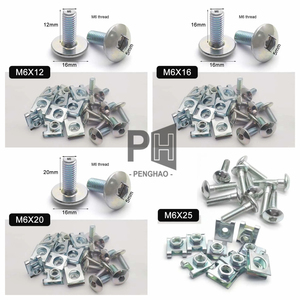 M6 skuter motor Sliver ATV Moped plastik penutup baut sekrup dan U jenis klip dengan mur 6mm M6X16 12 20 25 mm mur pegas klip - Product Image 2