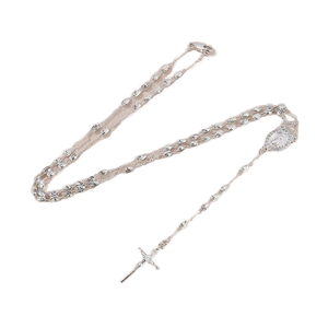 Nuevo Rosario Cristiano de Oro con Cuentas en Forma de <span class=keywords><strong>Y</strong></span>, Collar Religioso Católico, Cadena de Cobre Chapada en Oro de 18K, Colgante de Cruz de Jesús, Regalo - Product Image 2