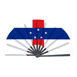 Abanicos Plegables de Bambú con la Bandera de las Antillas Holandesas, Abanico de Mano para Carnaval, Bodas, Festivales, Fiestas, Agencias de Viajes - Product Image 2