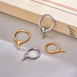 Nouvelle Tendance Anneau de Nez en Titane G23 F136 Forme Serpent avec Incrustation CZ, Boucle d'Oreille Segmentée, Clips <span class=keywords><strong>Tragus</strong></span>, Anneau à Charnière, Bijoux de <span class=keywords><strong>Piercing</strong></span> pour Femme - Product Image 4